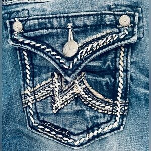 Miss Me Jeans Womens 25 X 25.5 Blue Boyfriend Capri Low Rise Stretch Denim